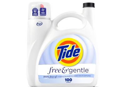 Image: Tide 100-Loads Free & Gentle Scent Free Laundry Detergent Liquid (3.9L)