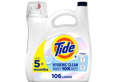 Image: Tide 106-loads Hygienic Clean 10X Heavy Duty Scent Free Laundry Detergent Liquid (4.41L)