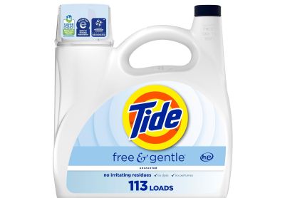 Image: Tide 113-Loads Free & Gentle Scent Free Laundry Detergent Liquid (4.4L)