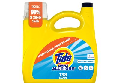 Image: Tide 138-loads Simply All-In-One Refreshing Breeze Scent Laundry Detergent Liquid (5.38L)
