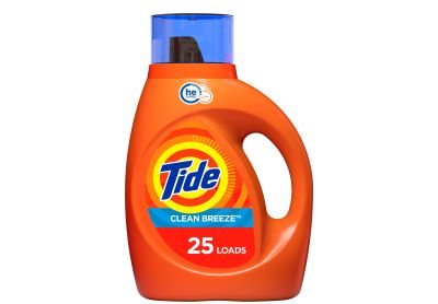 Image: Tide 25-Loads Clean Breeze Scent Laundry Detergent Liquid (1.18L)