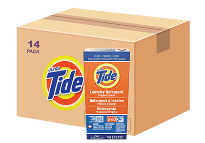 Image: Tide 4-Loads Ultra Original Scent Laundry Detergent Powder Vending Boxes (14 Count)