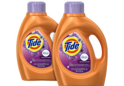 Image: Tide 48-loads Febreze Freshness Spring & Renewal Scent Laundry Detergent Liquid (2.72L x 2 Pack)