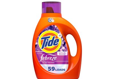 Image: Tide 59-Loads Ultra Febreze Spring & Renewal Scent Laundry Detergent Liquid (2.48L)