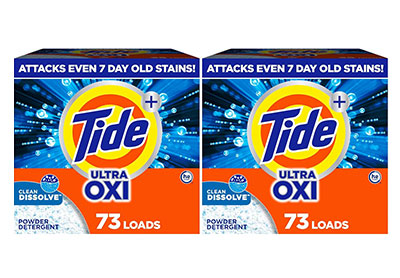 Image: Tide 73-Loads Clean Dissolve with Ultra Oxi Original Scent Laundry Detergent Powder (7.13Lb x 2 Pack)