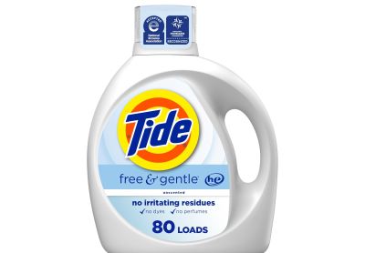 Image: Tide 80-Loads Free & Gentle Scent Free Laundry Detergent Liquid (3.1L)