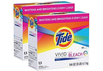 Image: Tide 80-Loads Vivid Plus Bleach Original Scent Laundry Detergent Powder (9Lb x 2 Pack)