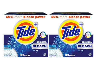 Image: Tide 89-Loads Clean Dissolve with Bleach Original Scent Laundry Detergent Powder (8.06Lb x 2 Pack)