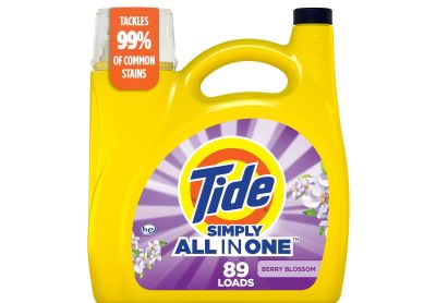 Image: Tide 89-loads Simply All-In-One Berry Blossom Scent Laundry Detergent Liquid (3.46L)