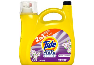 Image: Tide 89-loads Simply Clean & Fresh Berry Blossom Scent Laundry Detergent Liquid (3.78L)
