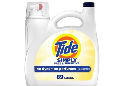 Image: Tide 89-loads Simply Free & Sensitive Scent Free Laundry Detergent Liquid (3.46L)