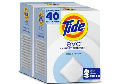 Image: Tide evo Free & Gentle Scent Free Laundry Detergent Sheets (20 x 2 Pack)