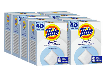 Image: Tide evo Free & Gentle Scent Free Laundry Detergent Sheets (20 x 8 Pack)