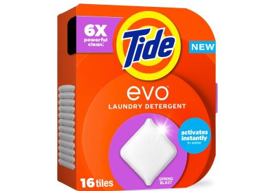 Image: Tide evo Spring Blast Scent Laundry Detergent Sheets (16 Count)