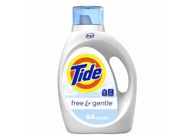 Image: Tide Free & Gentle Scent Free Laundry Detergent Liquid Soap 64-loads