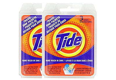 Image: Tide Original Scent Travel-Size Laundry Detergent Liquid Sink Packets (3 Loads x 2 Pack)