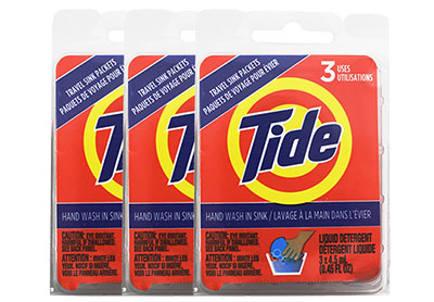Image: Tide Original Scent Travel-Size Laundry Detergent Liquid Sink Packets (3 Loads x 3 Pack)