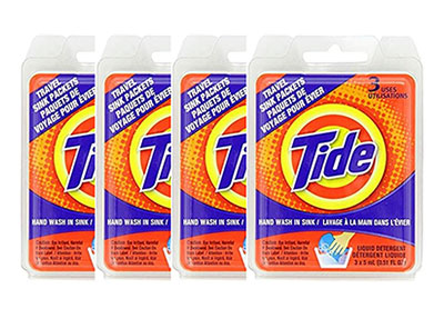Image: Tide Original Scent Travel-Size Laundry Detergent Liquid Sink Packets (3 Loads x 4 Pack)
