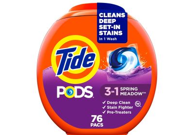 Image: Tide Pods 3-in-1 Spring Meadow Scent Laundry Detergent Pacs (76 Count)