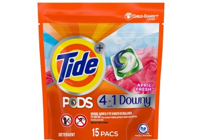 Image: Tide Pods 4-in-1 Downy April Fresh Scent Laundry Detergent Pacs (15 Count)