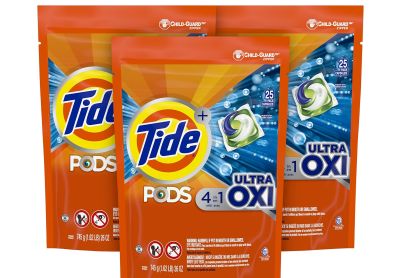 Image: Tide Pods 4-in-1 Ultra Oxi Original Scent Laundry Detergent Pacs (25 x 3 Pack)