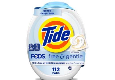 Image: Tide Pods Free & Gentle Scent Free Laundry Detergent Pacs (112 Count)