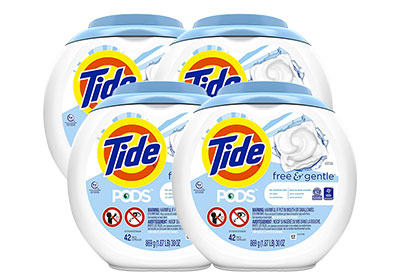 Image: Tide Pods Free & Gentle Scent Free Laundry Detergent Pacs (42 x 4 Pack)