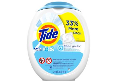 Image: Tide Pods Free & Gentle Scent Free Laundry Detergent Pacs (96 Count)