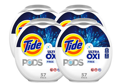 Image: Tide Pods Ultra Oxi Free Scent Free Laundry Detergent Pacs (57 x 4 Pack)