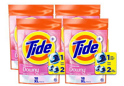 Image: Tide Power Pods Downy April Fresh Scent Laundry Detergent XL Pacs (18 x 4 Pack)