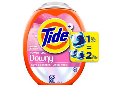 Image: Tide Power Pods Downy April Fresh Scent Laundry Detergent XL Pacs (63 Count)