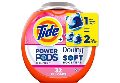 Image: Tide Power Pods Downy Soft Boosters April Fresh Scent Laundry Detergent XL Pacs (32 Count)