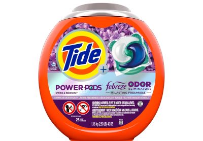 Image: Tide Power Pods Febreze Odor Eliminators Spring & Renewal Scent Laundry Detergent XL Pacs (25 Count)