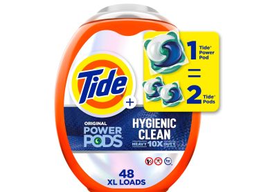 Image: Tide Power Pods Hygienic Clean 10X Heavy Duty Original Scent Laundry Detergent XL Pacs (48 Count)