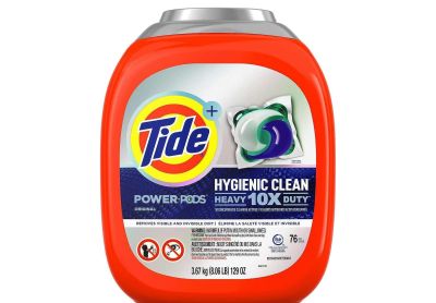 Image: Tide Power Pods Hygienic Clean 10X Heavy Duty Original Scent Laundry Detergent XL Pacs (76 Count)