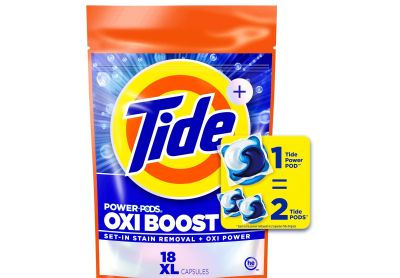 Image: Tide Power Pods Oxi Boost Original Scent Laundry Detergent XL Pacs (18 Count)