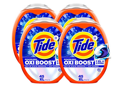 Image: Tide Power Pods Oxi Boost Original Scent Laundry Detergent XL Pacs (45 x 4 Pack)