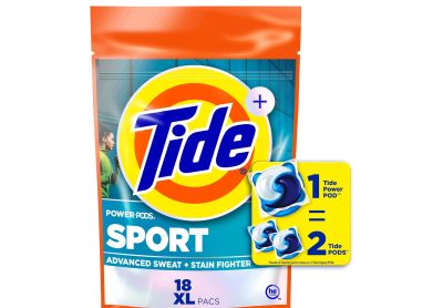 Image: Tide Power Pods Sport Active Fresh Scent Laundry Detergent XL Pacs (18 Count)