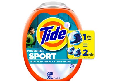 Image: Tide Power Pods Sport Active Fresh Scent Laundry Detergent XL Pacs (45 Count)