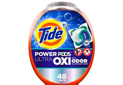 Image: Tide Power Pods Ultra Oxi + Odor Eliminators Original Scent Laundry Detergent Pacs (48 Count)