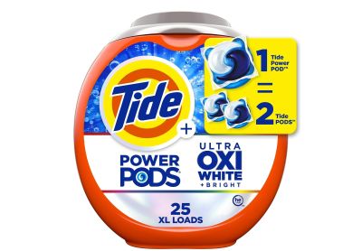 Image: Tide Power Pods Ultra Oxi White Original Scent Laundry Detergent XL Pacs (25 Count)