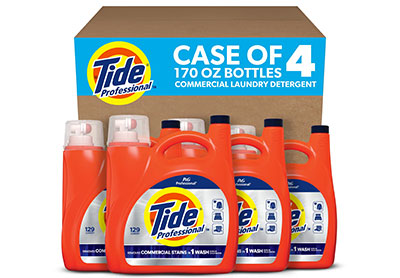Image: Tide Professional 129-loads Scent Free Commercial Laundry Detergent Liquid (5.02L x 4 Pack)