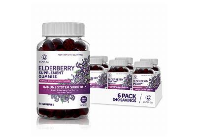 Image: Lunakai Elderberry Supplement Gummies with Zinc and Vitamin C 6-Pack