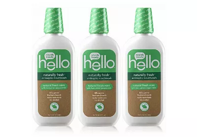 Image: Hello Naturally Fresh Antiseptic Mouthwash Natural Fresh Mint, Alcohol Free (by Hello)