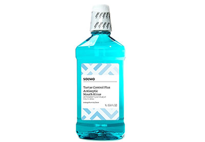 Image: Solimo Tartar Control Plus Antiseptic Mouth Rinse Iceberg Blue Mint (by Solimo)