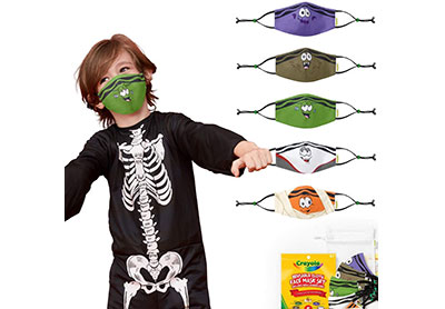 Image: Crayola Reusable Cloth Halloween Kids Face Mask Set (by School Maskpack)
