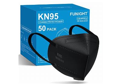 Image: Funight KN95 Disposable Black Face Masks 50-pack