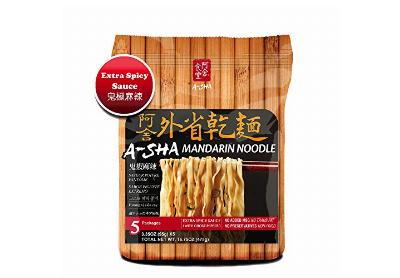 Image: A-SHA Medium-Width Mandarin Noodle Extra Spicy Flavor 5-Count