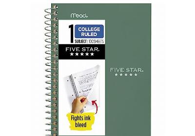 Image: Five Star College Ruled Personal Spiral Notebook 100-sheet