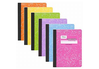 Image: Mead Wide Ruled Pastel-Color Composition Notebooks 6-pack